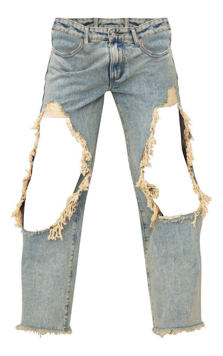 Vintage Wash Extreme Ripped Boyfriend Jean | PrettyLittleThing US