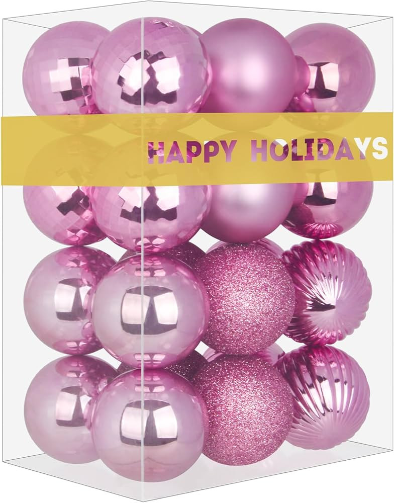 Bubblegun Pink 1.6" Small Christmas Balls Christmas Tree Decoration Ornaments Shatterproof Hangin... | Amazon (US)