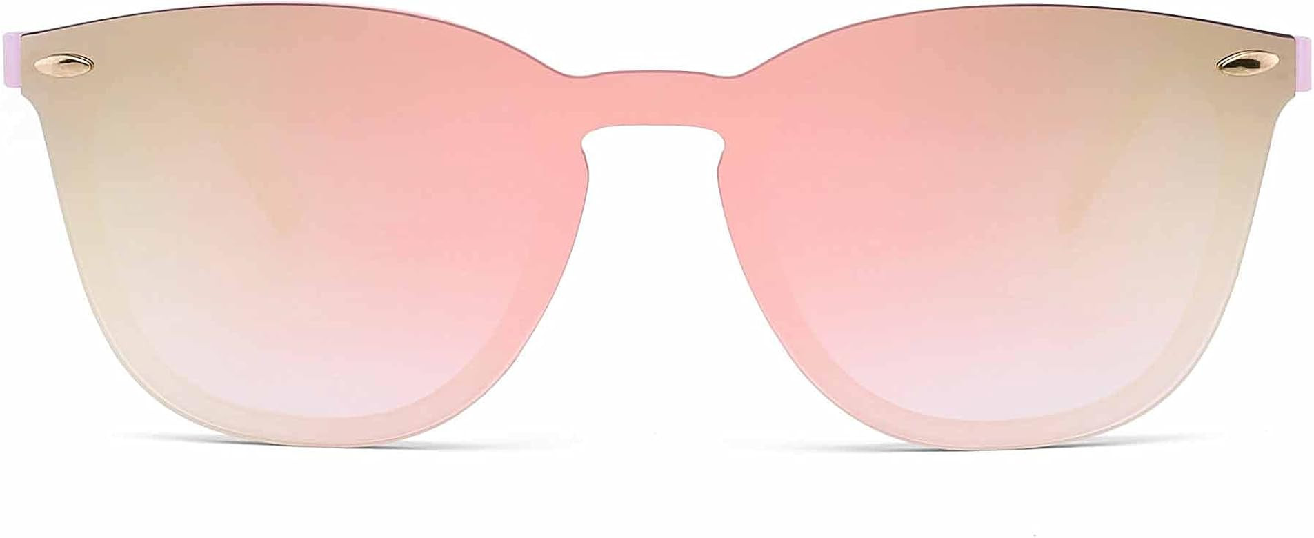JIM HALO Trendy Rimless Mirrored Sunglasses Reflective Sun Glasses for Women Men | Amazon (US)