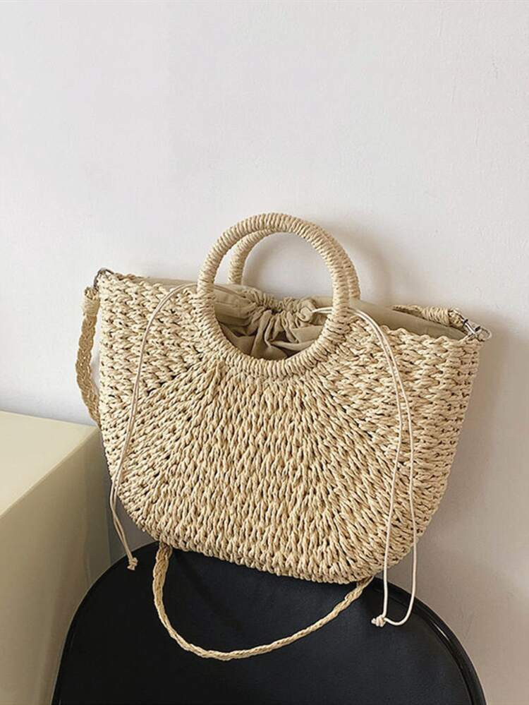 New
     
      Minimalist Drawstring Design Straw Bag | SHEIN