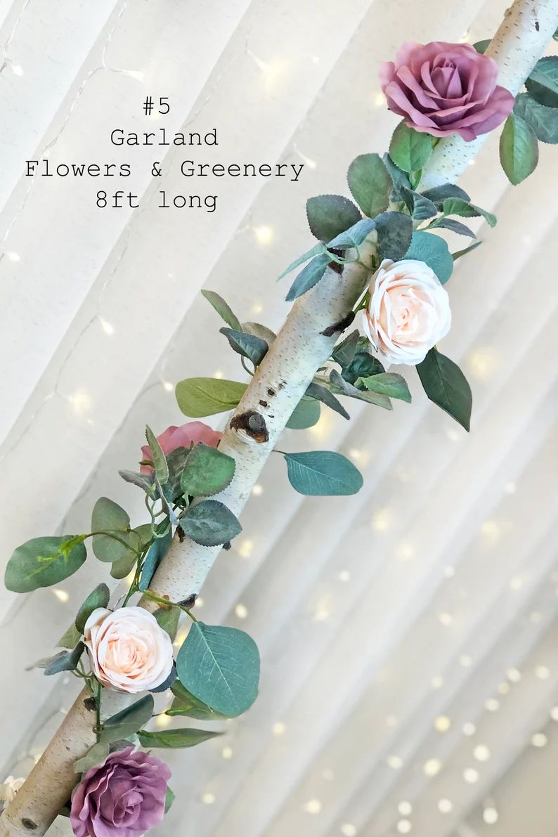 Wedding Arch Flowers | Wedding Backdrop | Flower Garland in Dusty Rose Mauve | Wedding Decor Pack... | Etsy (US)