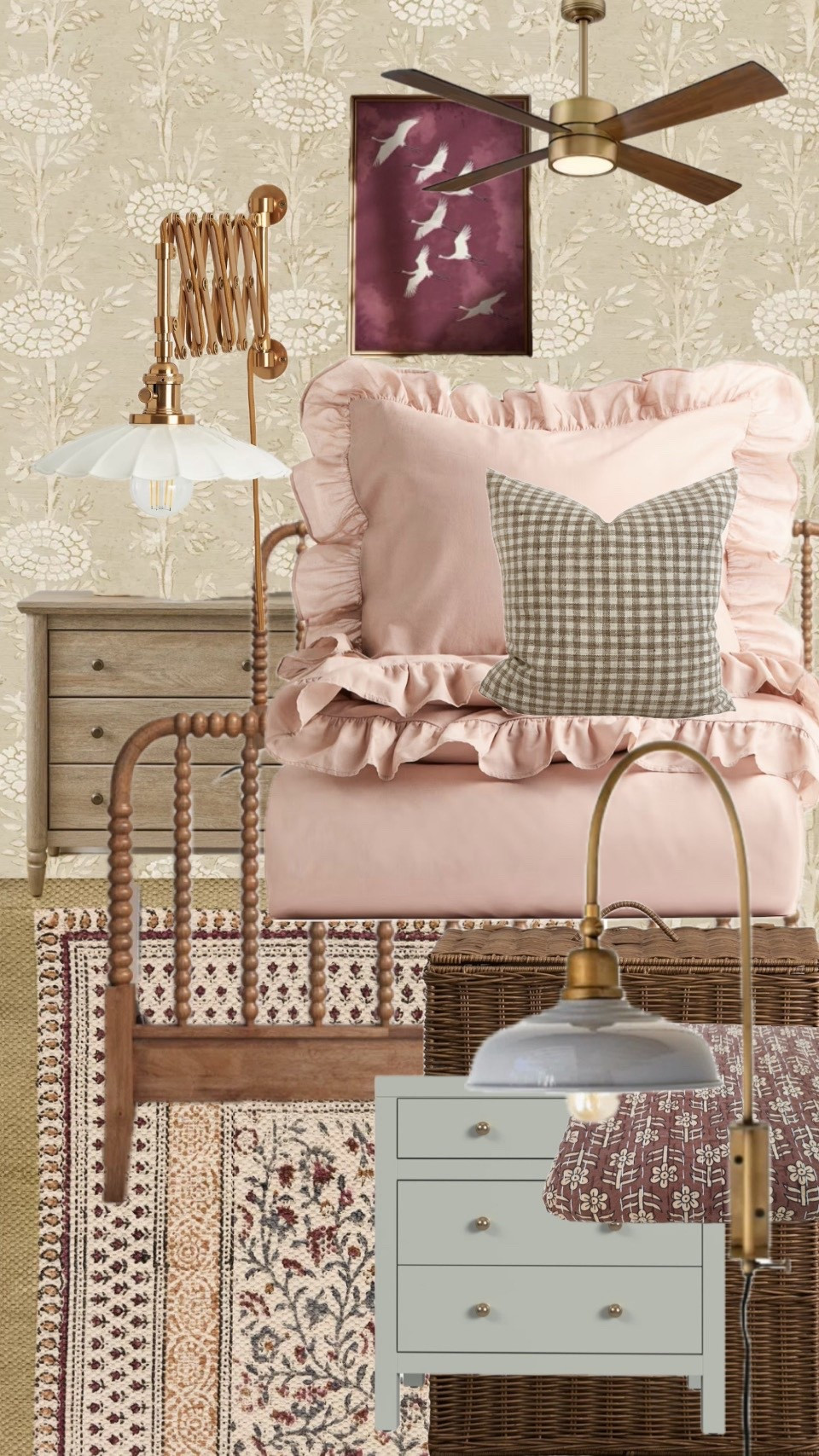 Girls bedroom 💕 perfect for transitioning and room to grow 🤍 #girlroom #girlsbedroom #girlbedroom #ltkbedroom #ltkhome 