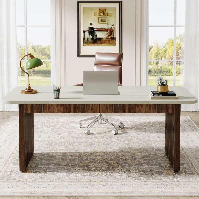 70.8-Inch Executive Desk, Large Computer Office Desk Workstation, Office Business Furniture For H... | Wayfair North America