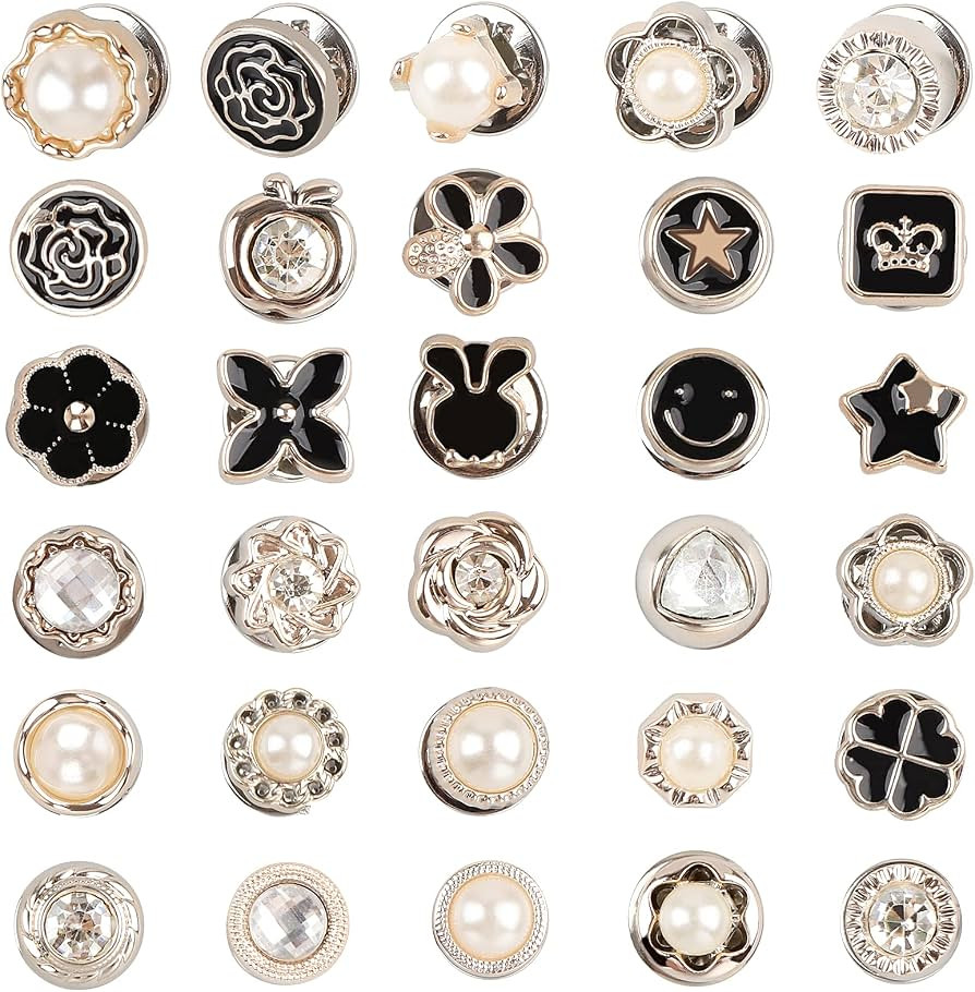 Brooch Pins for Women, 30 Pcs Cover Up Button Pins for Clothes, Modesty Pins, Women Shirt Safety ... | Amazon (UK)