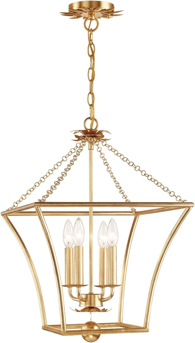 Crystorama Broche 4 Light Antique Gold Mini Chandelier | Amazon (US)