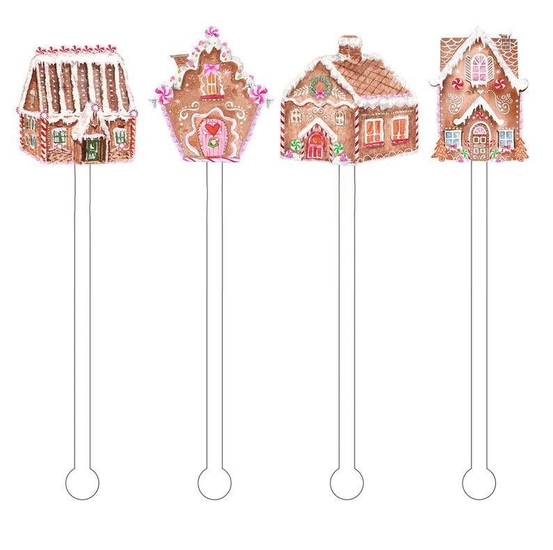 Gingerbread Village Stir Sticks Gingerbread House Swizzle - Etsy | Etsy (US)