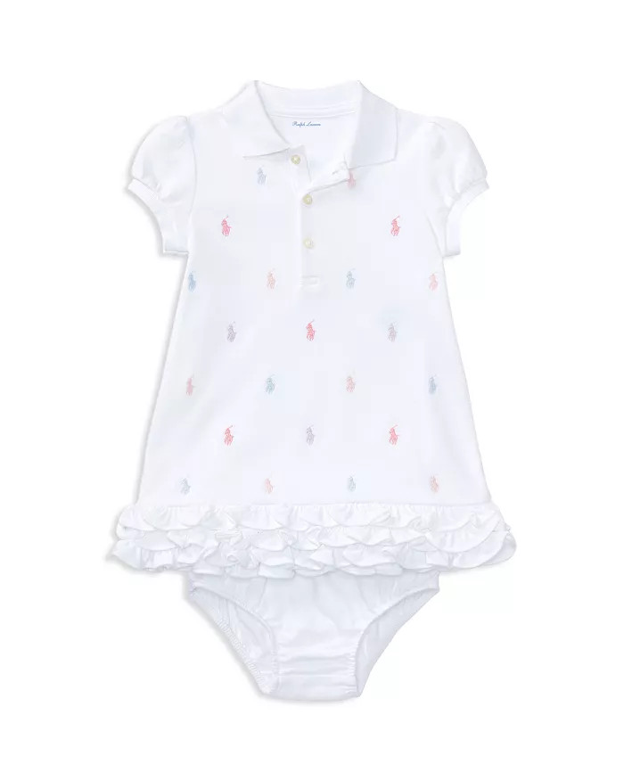 Girls' Ruffled & Embroidered Polo Dress with Bloomers - Baby | Bloomingdale's (US)