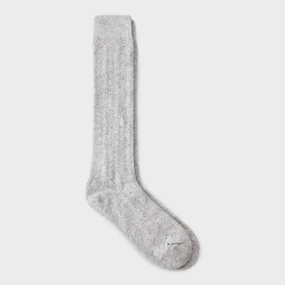 Women's Pointelle Super Soft Knee High Boot Socks - Auden™ Heather Gray 4-10 | Target
