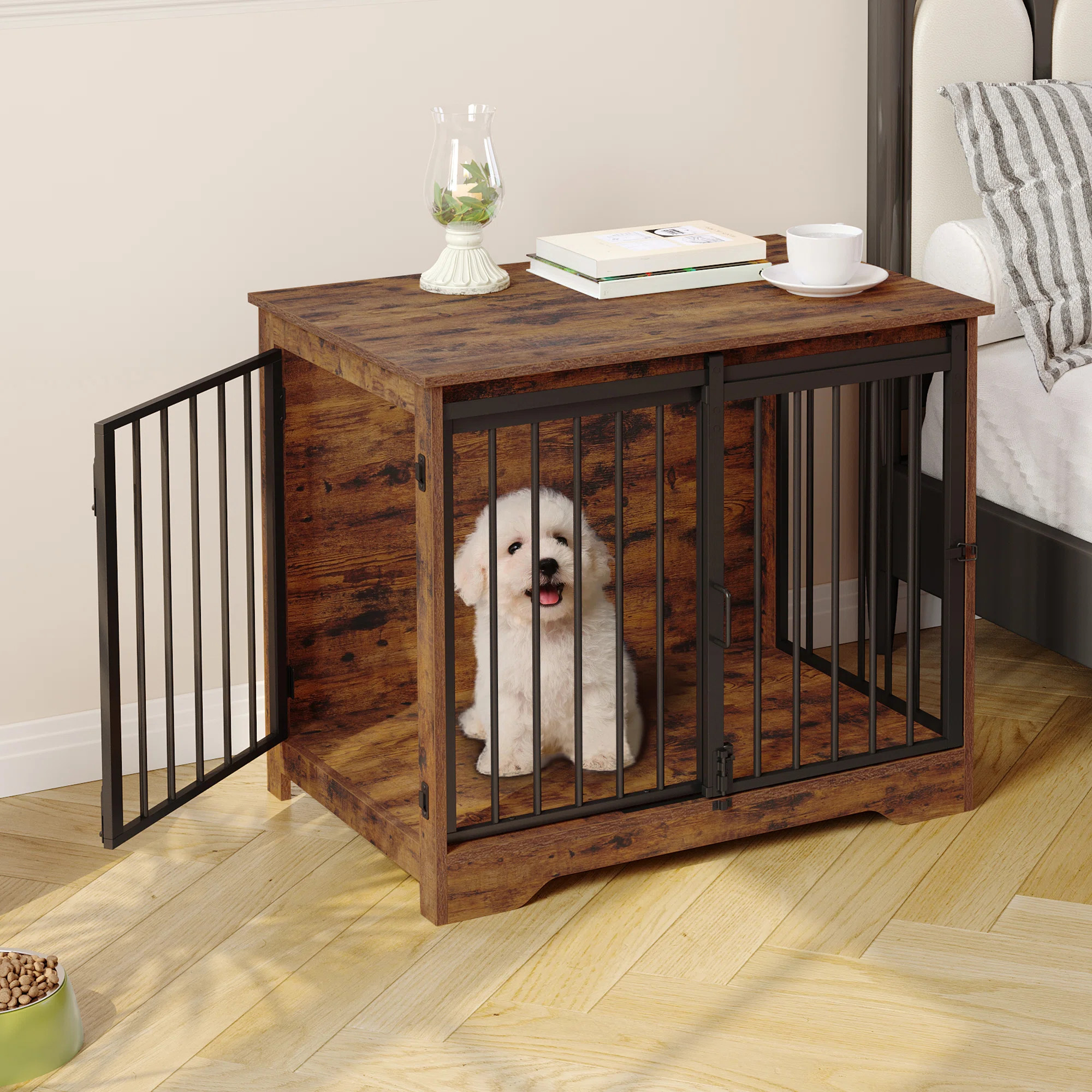 Furniture Style Dog Crate, Heavy-Duty Dog Kennels with Sliding Barn Door, Wooden Dog House for Sm... | Wayfair North America