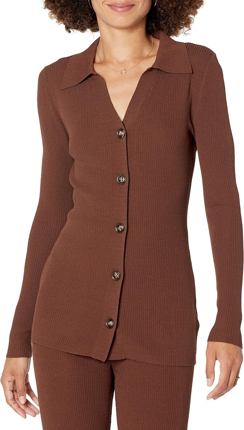 The Drop Women's Constance Rib Button Down Sweater | Amazon (US)