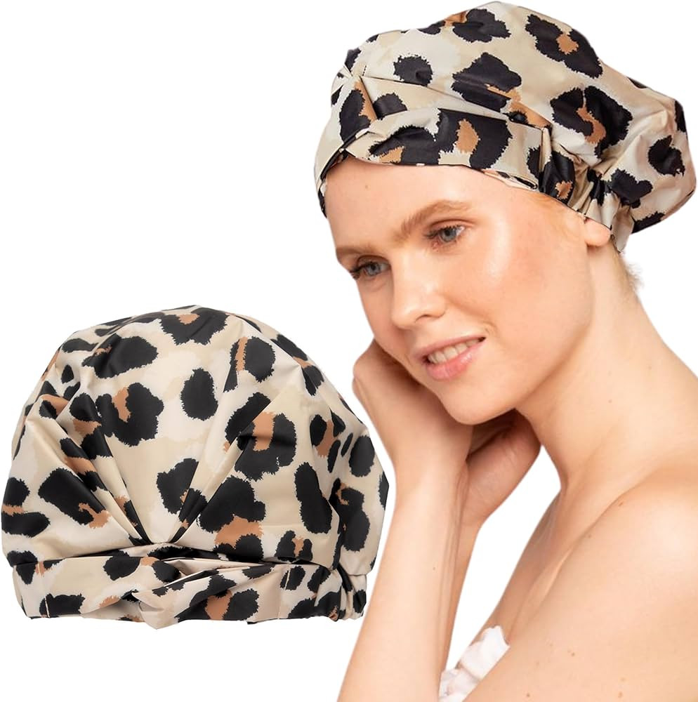 Kitsch Luxury Shower Caps for Women Reusable Waterproof - Large Shower Cap for Women and Men, Non... | Amazon (US)