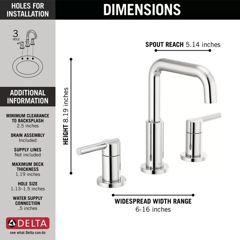 35849LF Nicoli Widespread Bathroom Faucet with Drain Assembly | Wayfair North America