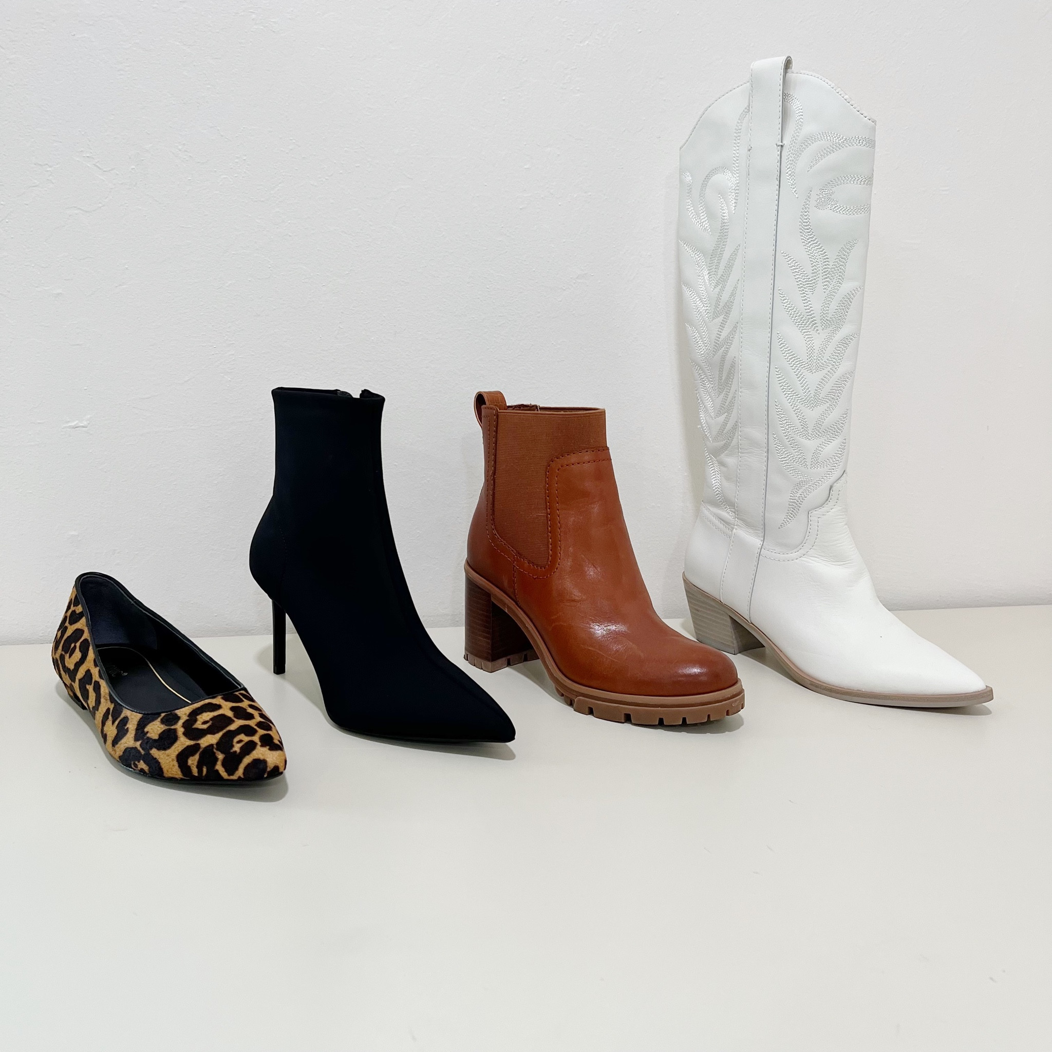 WHATS NEW IN SHOES FOR FALL.

1. Let go of rounded toe flats. Go get pointed.

2. Let go of bulky booties. Go get ones that are fitted to your foot. 

3. Let go of wedge heel boots. Go get stacked heels instead.

4. Let go of flat boots with zipper backs. Go get tall westerns. 