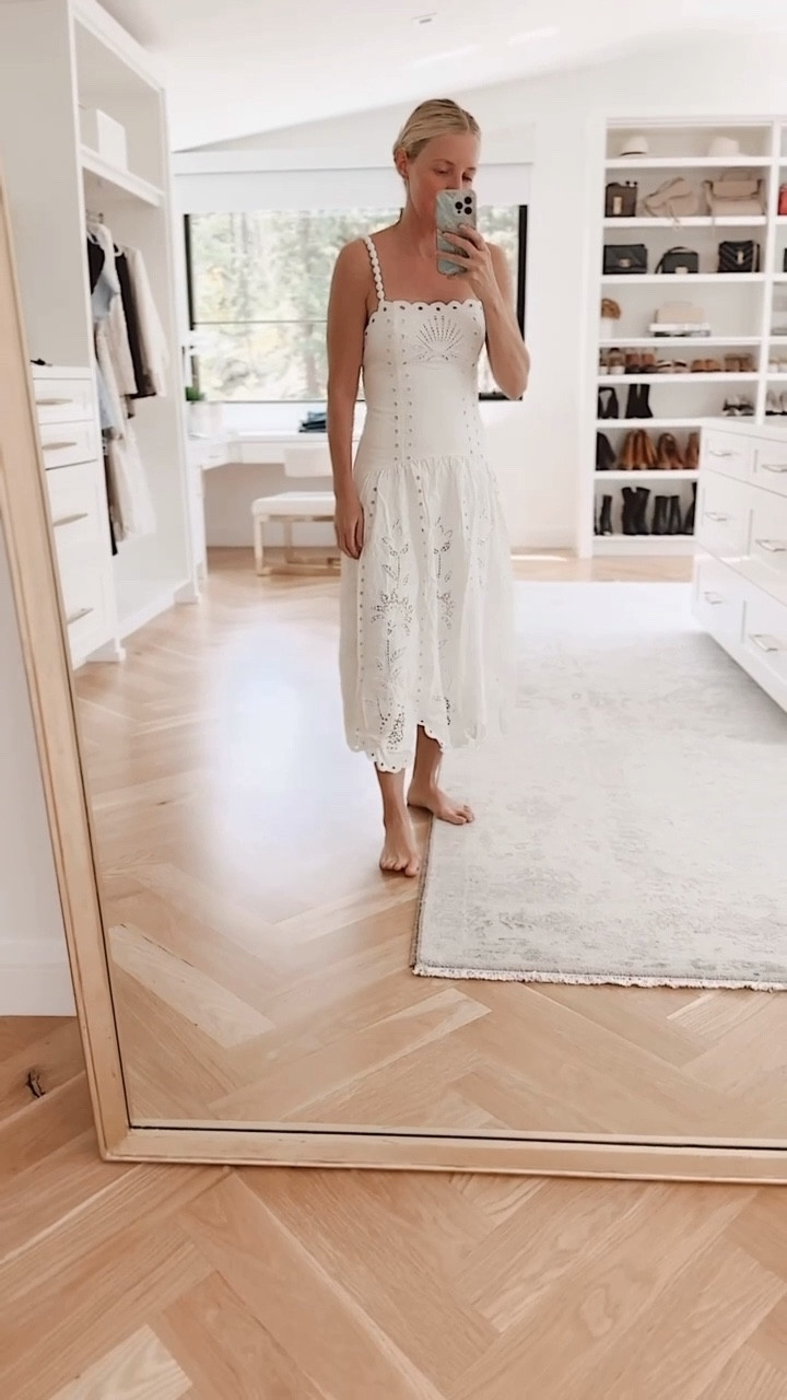 I really like this pretty white dress by Farm Rio. It’s sophisticated and elegant, without being over the top. Fit runs true to size. Currently on sale at Bloomingdales!

#LTKSeasonal #LTKSaleAlert