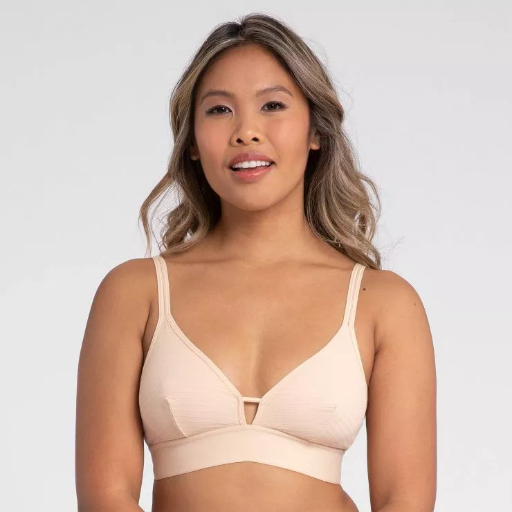 All.You. LIVELY Women's All Day Deep V No Wire Bra - Toasted