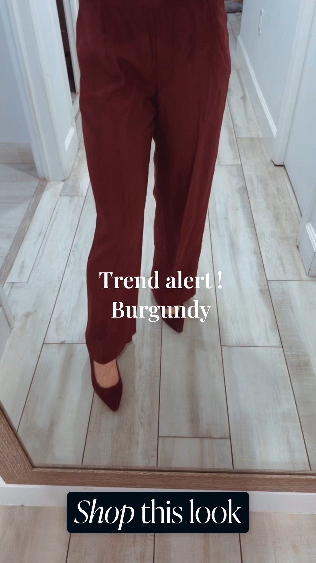 Too much burgundy, or just right? 
I love it. I’m not that tall so wearing monochromatic styles elongate and slim the frame. Plus it looks elegant and elevated. IMHO. Pants also come in Petite which for me is a bonus. No hemming! Everything runs tts. The sweater is SO soft and feels like cashmere but is super affordable! The shoes are the perfect height and very comfortable. Also tts  
Get in on this trend now! 

#LTKPetite #LTKSeasonal #LTKHoliday