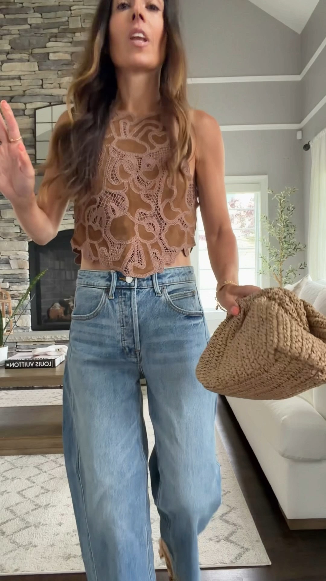 This top + barrel jeans combo was made for a Summer night out! Snag them both 40-60% off (exclusions apply) during @macys black friday in july sale 7/21-7/26.  Wearing xs top and 0 jeans, the jeans run big you can size down #macyspartner

#LTKSaleAlert #LTKOver40 #LTKSeasonal