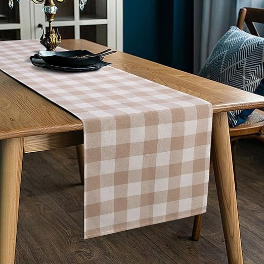 LONG WAY 100% Cotton Dining Table Runner-13 by 72 inches,Buffalo Check Table Runner Machine Washa... | Amazon (US)