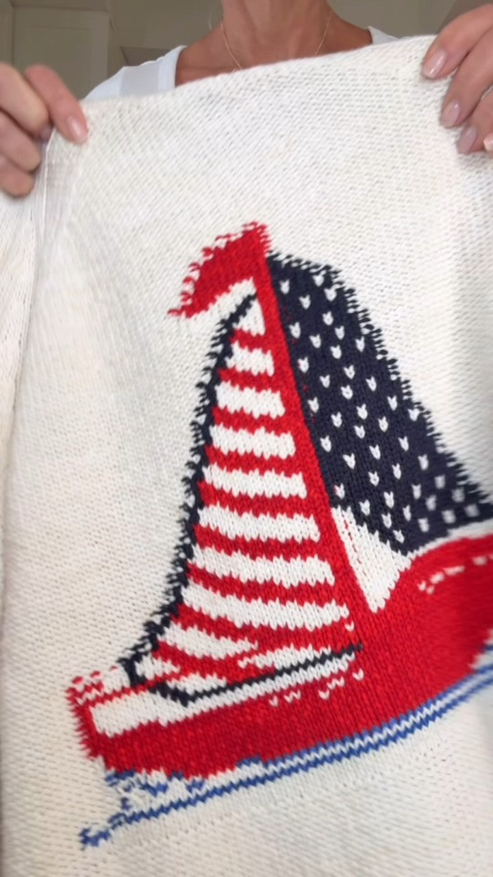 This Americana shawl collar cardigan is perfect for Fourth of July outfits, patriotic sweaters, lake weekends, coastal style, and cool summer nights. 

 #LTKgrwm #LTKootd