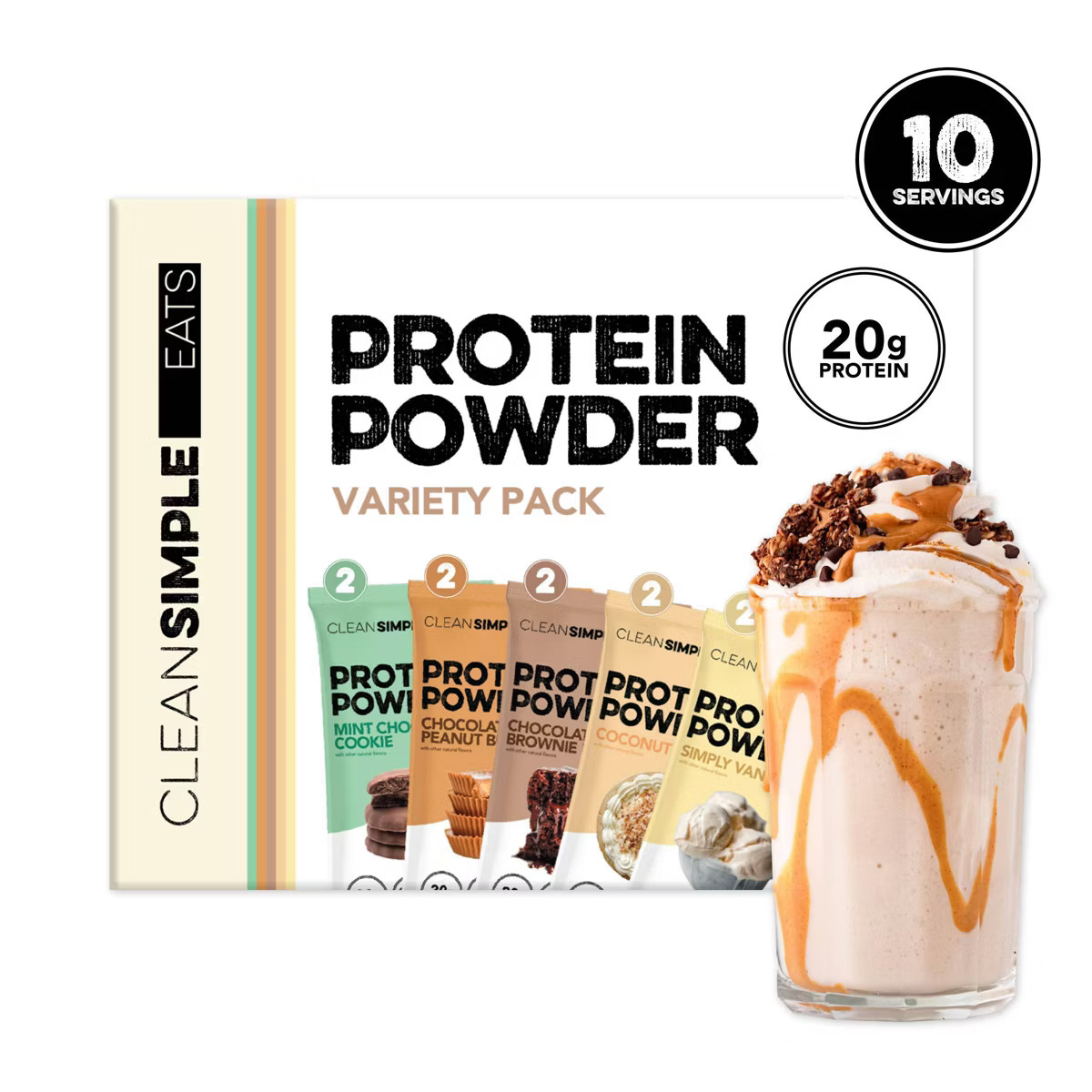 Clean Simple Eats Protein Powder Sticks - Variety Pack - 11.9oz/10ct | Target