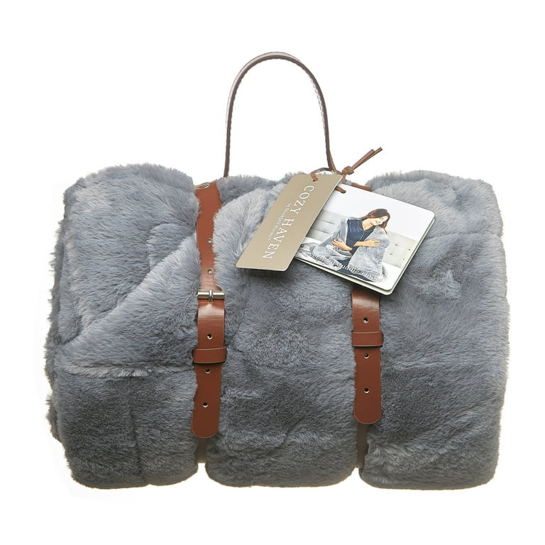 Cozy Haven Faux Fur Throw Blanket for Adults, Grey, 50" x 72" | Walmart (US)