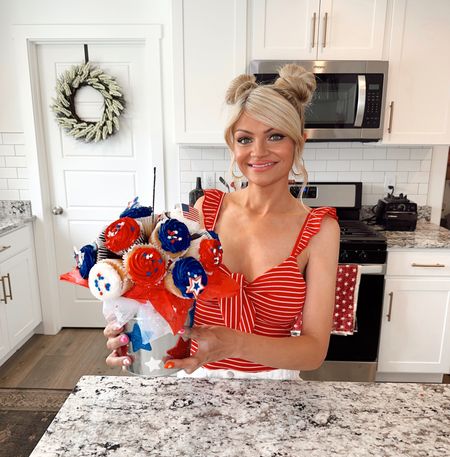 4th of July style from Pink Lily! White denim shorts, and cute red tank bodysuit under $50! Also linked products from Amazon to create your bouquet. Some Walmart cupcakes if you do Walmart plus delivery! 

#LTKhome #LTKunder50 #LTKsalealert
