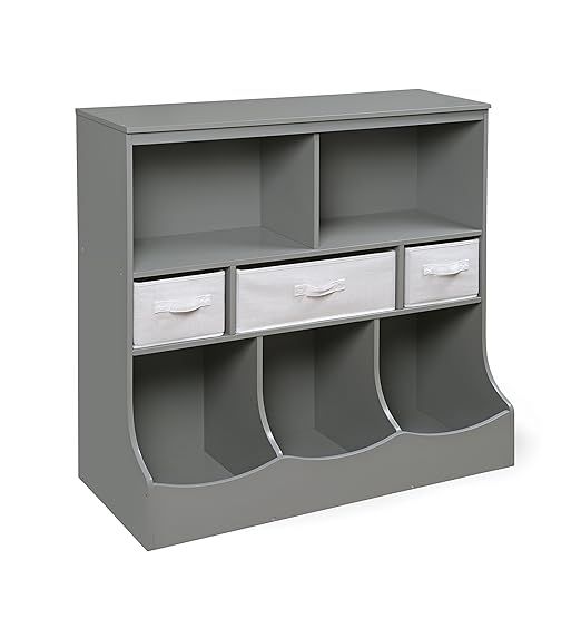 Freestanding Combo Shelf Cubby Bin Storage Organizer Unit with 3 Baskets | Amazon (US)