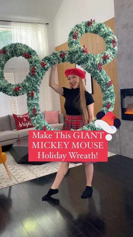 GIANT MICKEY WREATH —
Go BIG at home with this Disney Parks Size Holiday Wreath! Here’s what I used to make it. 
1. Pool Noodles 
2. Strong permanent tape 
3. Loop Blanket Yarn
4. Holiday Floral  
Head to our Instagram for full tutorial @themotheroverload

#LTKCyberWeek #LTKhome #LTKHoliday