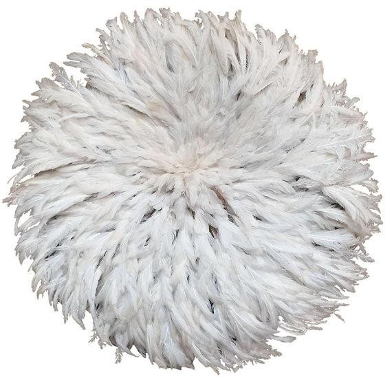 JuJu Hat|Authentically Hand Woven Feather Headdress And Wall Décor – 31 Inches | NATURAL WHITE | Etsy (US)