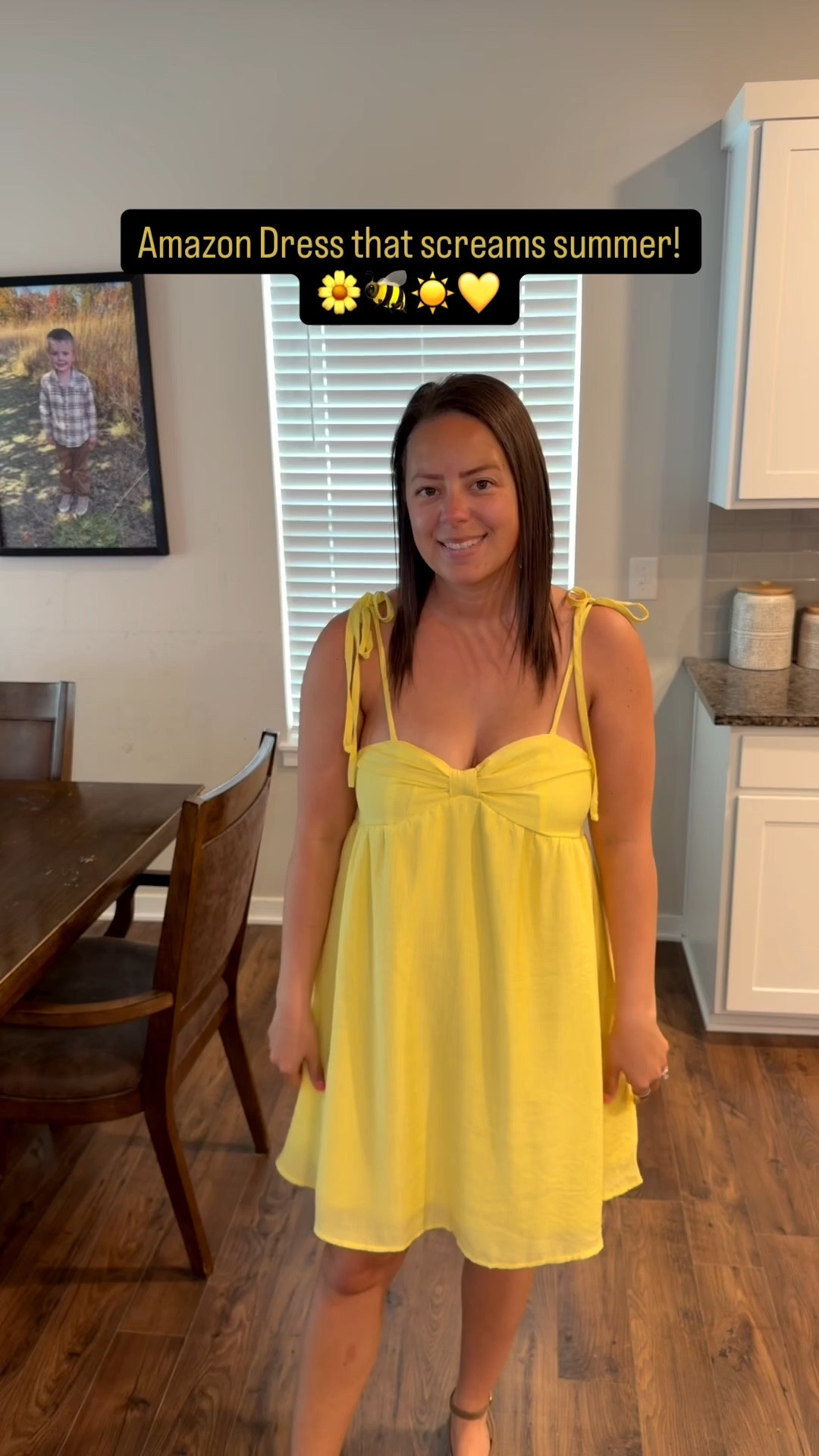 This dress from Amazon is so cute. The yellow color is perfect for summer! I love that the straps tie. I am wearing my normal size medium.

#LTKootd