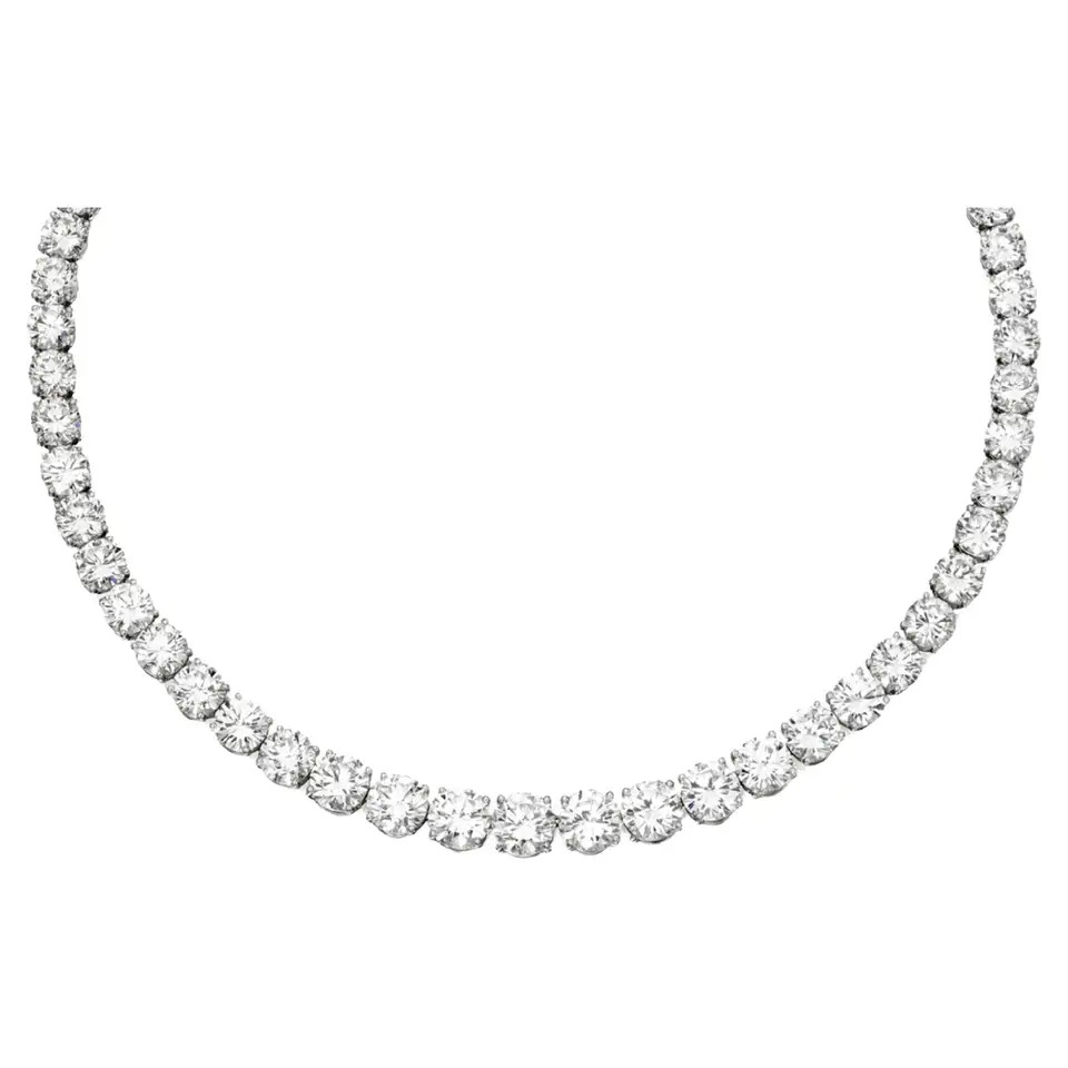 12 Carat Riviera Diamond Tennis Necklace | 1stDibs