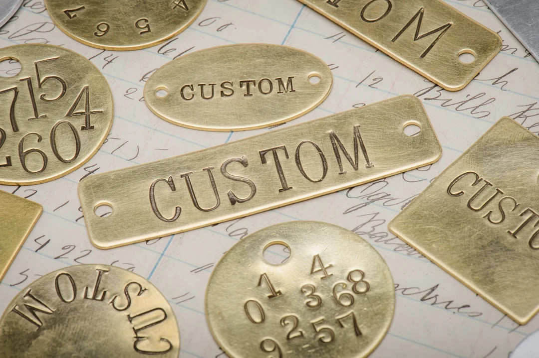 Custom Hand Punched Brass Tag Hand Stamped Key Tag Key Fob Pet Tag Custom Engraved Tag Hotel Key ... | Etsy (US)