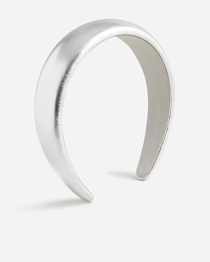 Oversized metallic leather headband | J. Crew US