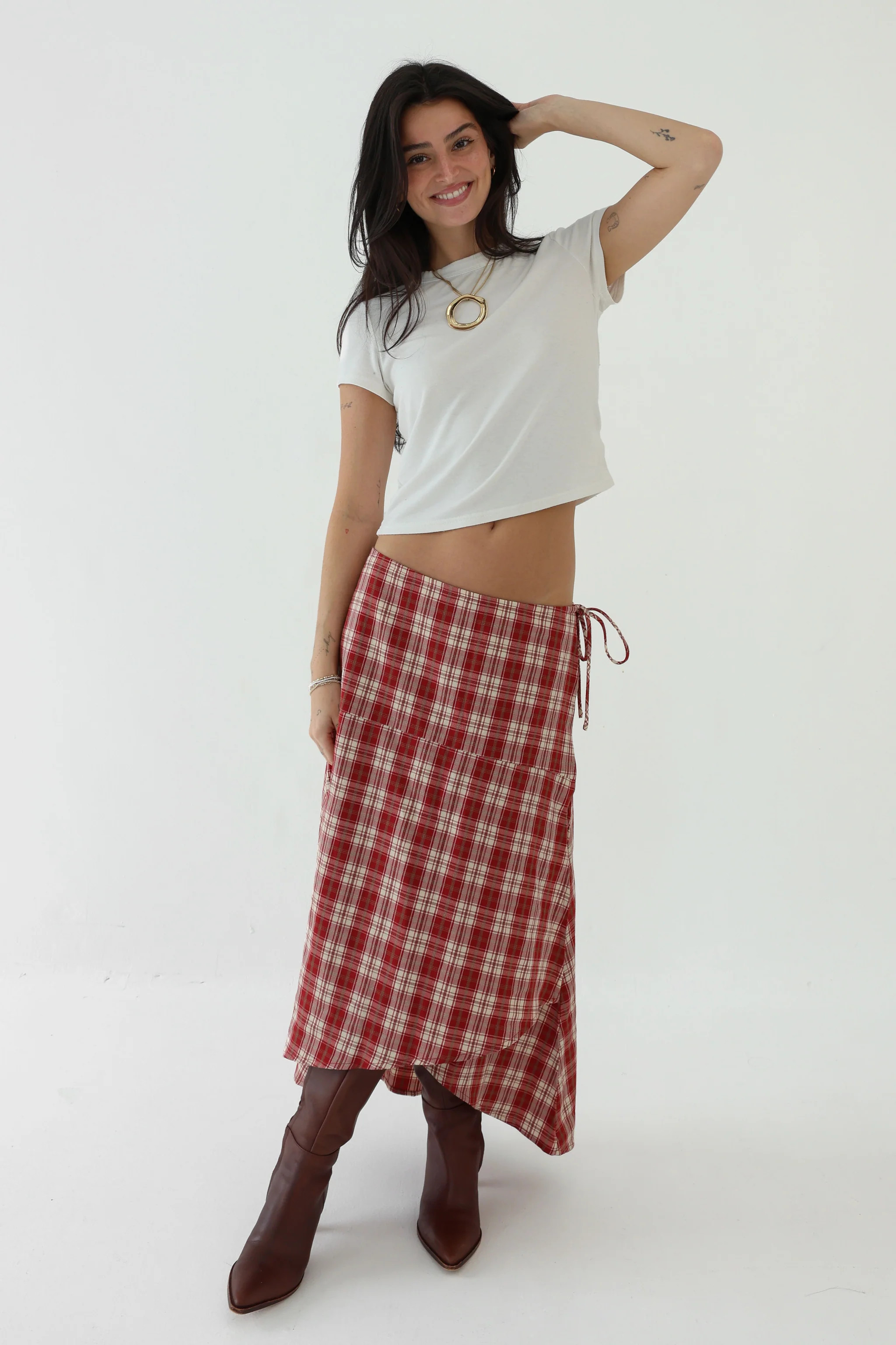 Heidi Plaid Skirt | Grey Bandit