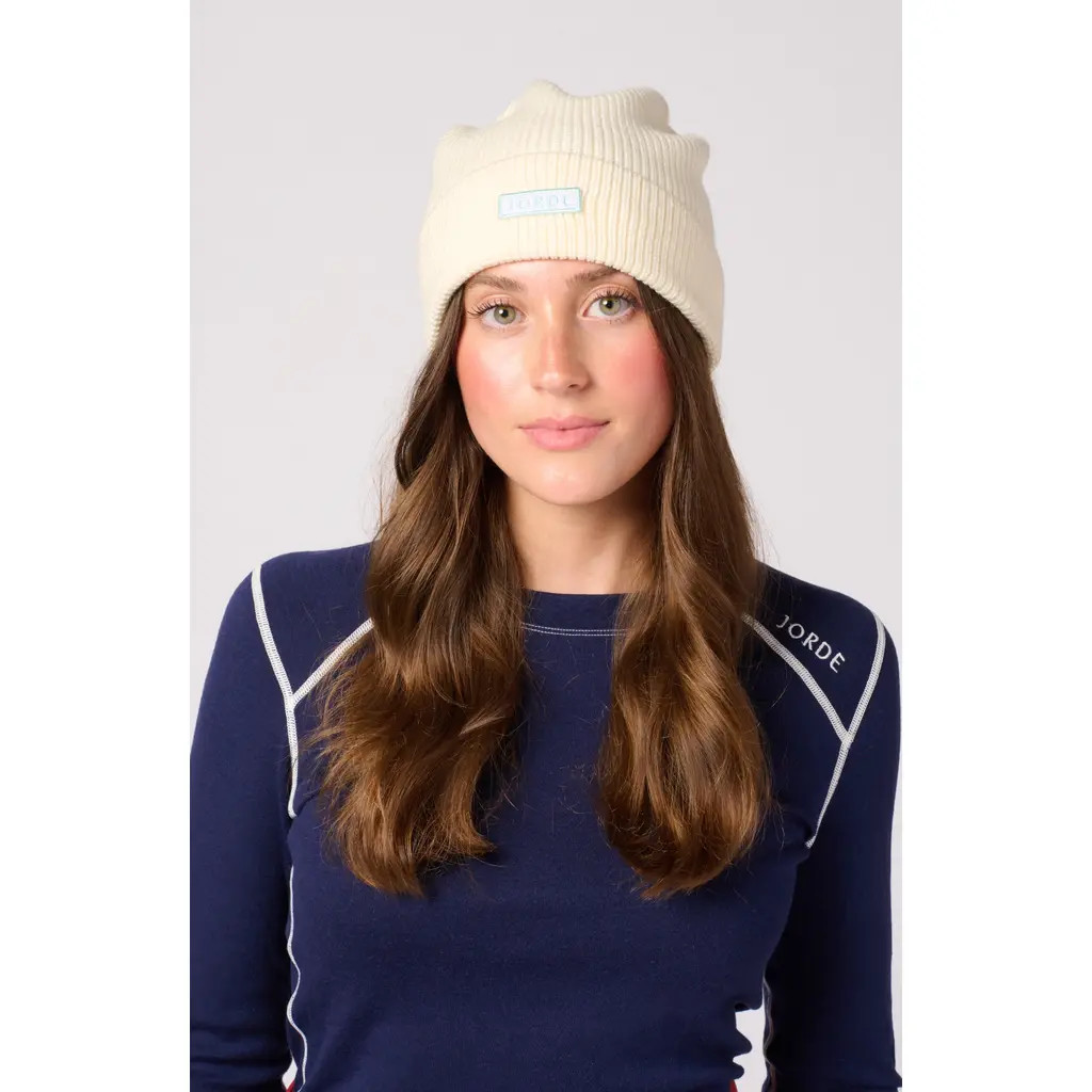 JORDE Tommy Merino Wool Beanie in White/ice at Nordstrom | Nordstrom