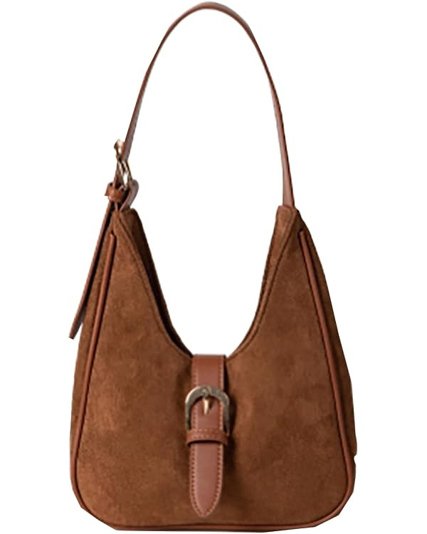 Retro Suede Shoulder Bag For Women Underarm Bag Winter Women's Hobo Bag Purse Tote Bag Commuter H... | Amazon (US)