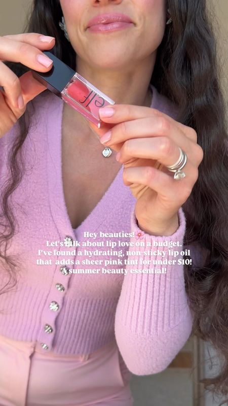 e.l.f. lip oil in shade pink quartz 
e.l.f. cosmetics 
Pink beauty 

#LTKxelfCosmetics  #LTKSeasonal 

#LTKbeauty #LTKsummer
