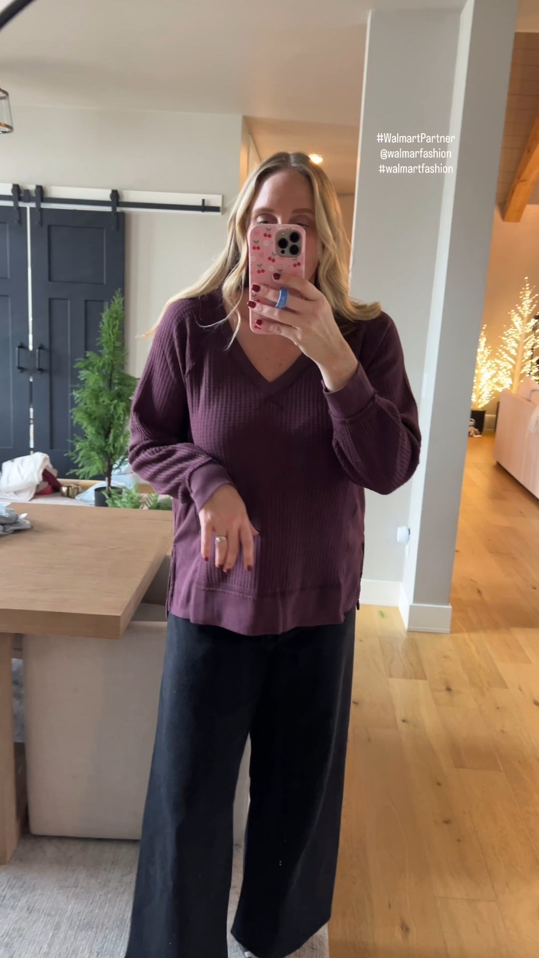 The west waffle knot v neck tunic top on sale for only $10! @walmartfashion #walmartpartner #walmartfashion 

#LTKStyleTip #LTKTall #LTKMidsize