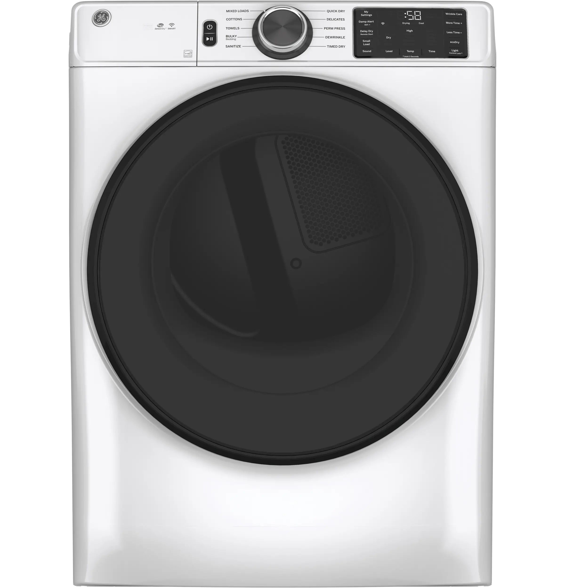 GE 7.8-cu ft Stackable Smart Electric Dryer (White) ENERGY STAR | Lowe's