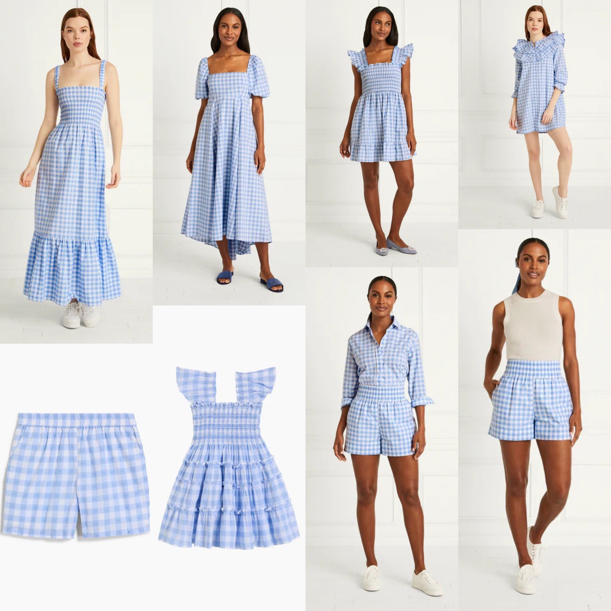 All the blue and white gingham!