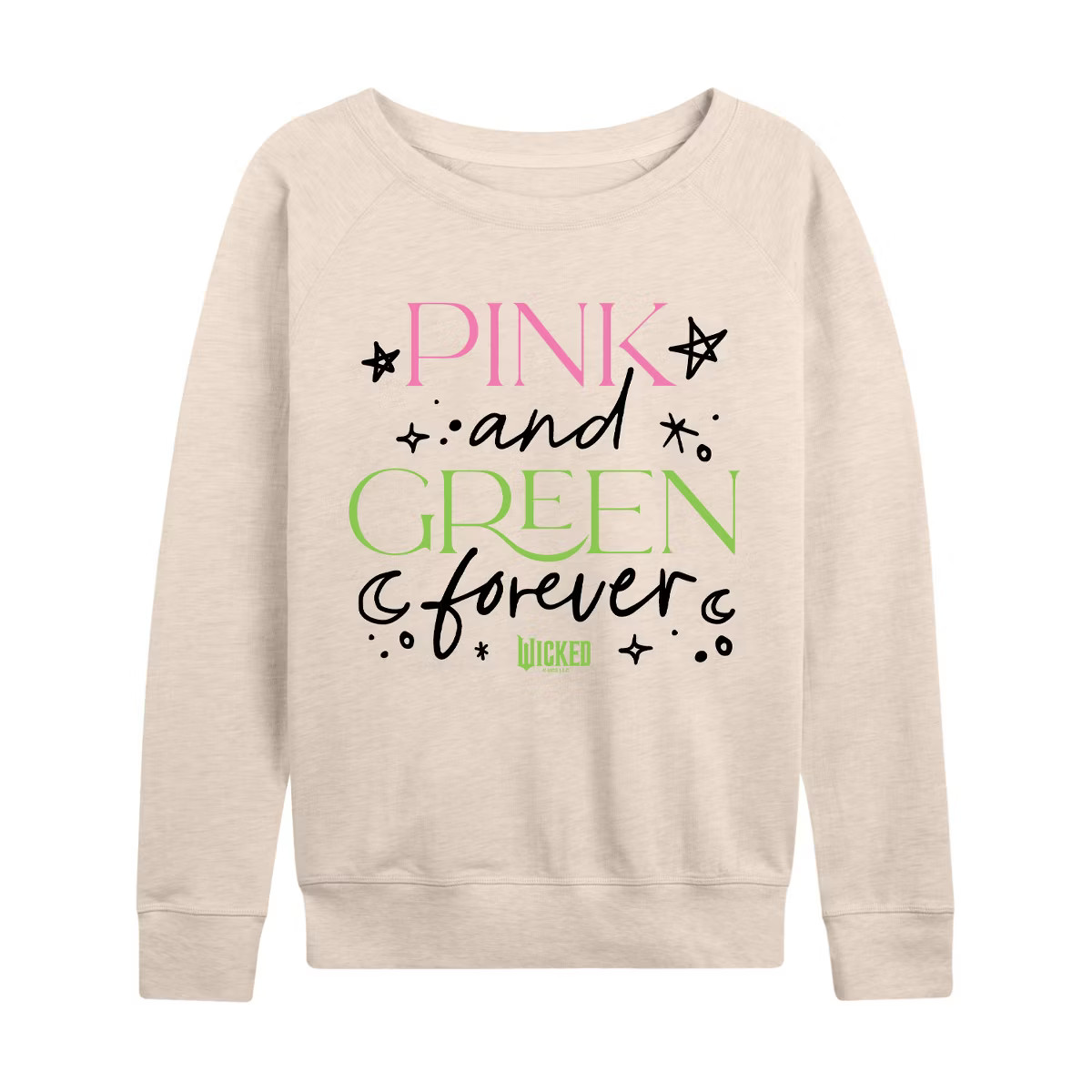 Women's - Wicked - Pink and Green Forever Lightweight French Terry Slouchy | Target