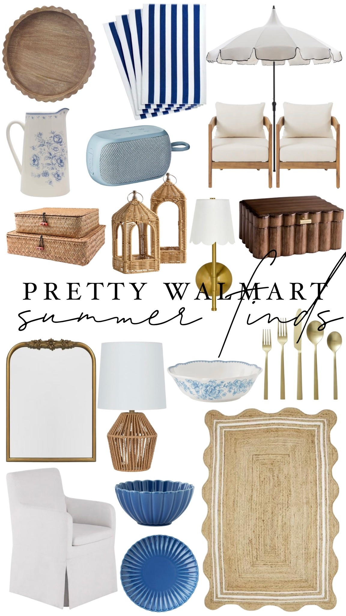 Pretty summers finds for a great deal from Walmart. Love those wicker lanterns!😍

Outdoor Chairs | Outdoor Umbrella | Rug | Scalloped Tray | Bluetooth Speaker | Lamp | Bowls | Dinner Plates | Pitcher | Floral

#LTKSeasonal #LTKHome #LTKSaleAlert