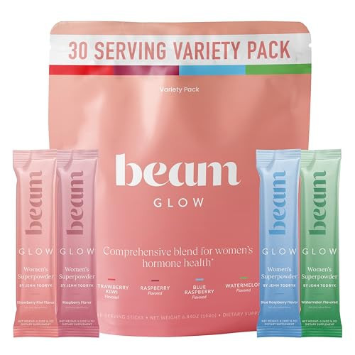 Beam Glow, Hormone Balance for Women, Cortisol Support for Women, Thyroid Support Powder with Selenium, Bromelain and Chasteberry, PMS Relief, Hair Skin & Nails, Health and Wellness Gift, Variety Pack | Amazon (US)