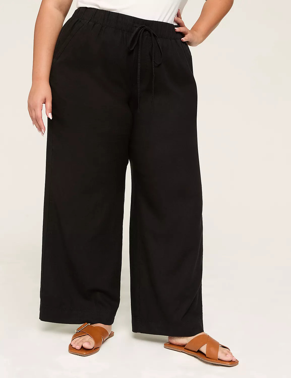 Linen Wide Leg Pant - New Sandal Length | Lane Bryant (US)