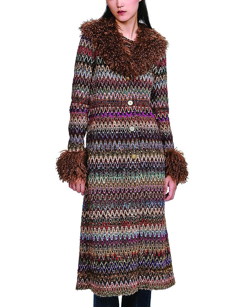 Anna Sui Bargello Faux Fur Trim Coat | Bloomingdale's (US)