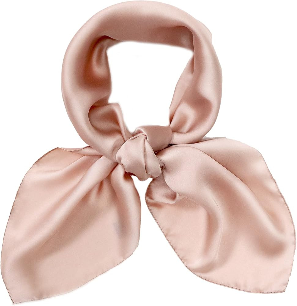 27.5'' Silk Feeling Scarf Medium Square Satin Head Neck Scarf for Women Hair Sleeping at Night | Amazon (US)