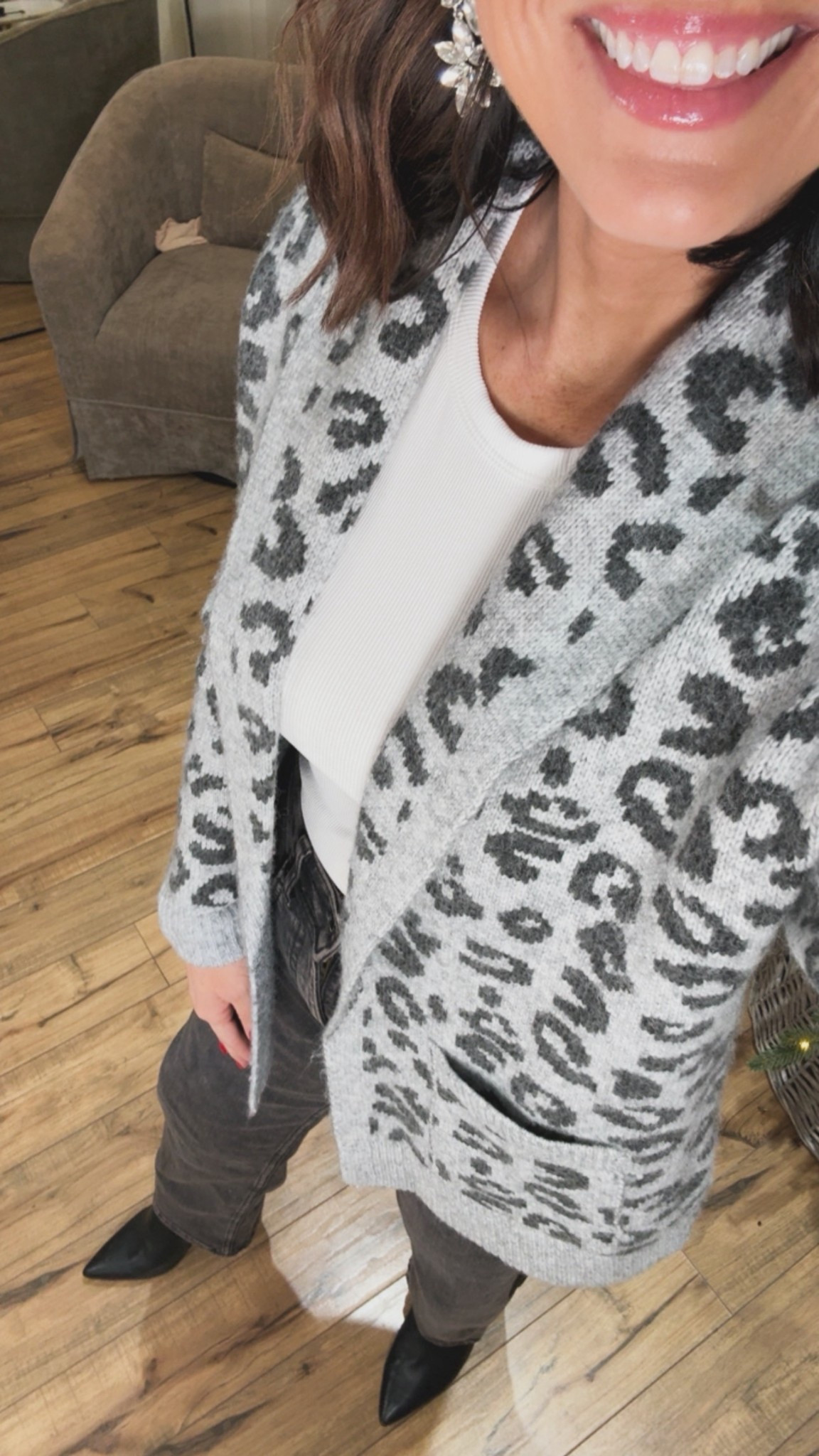 This cardigan is such a perfect length is coved the booty just enough to wear over leggings or with jeans! Fits true to size but you can size up for a more oversized style! Walmart Partner - commission links. VintagePickin Aprilwilks Walmart fashion finds leopard print open front cardigan elevated basics

#LTKootd #LTKSeasonal #LTKmomlife