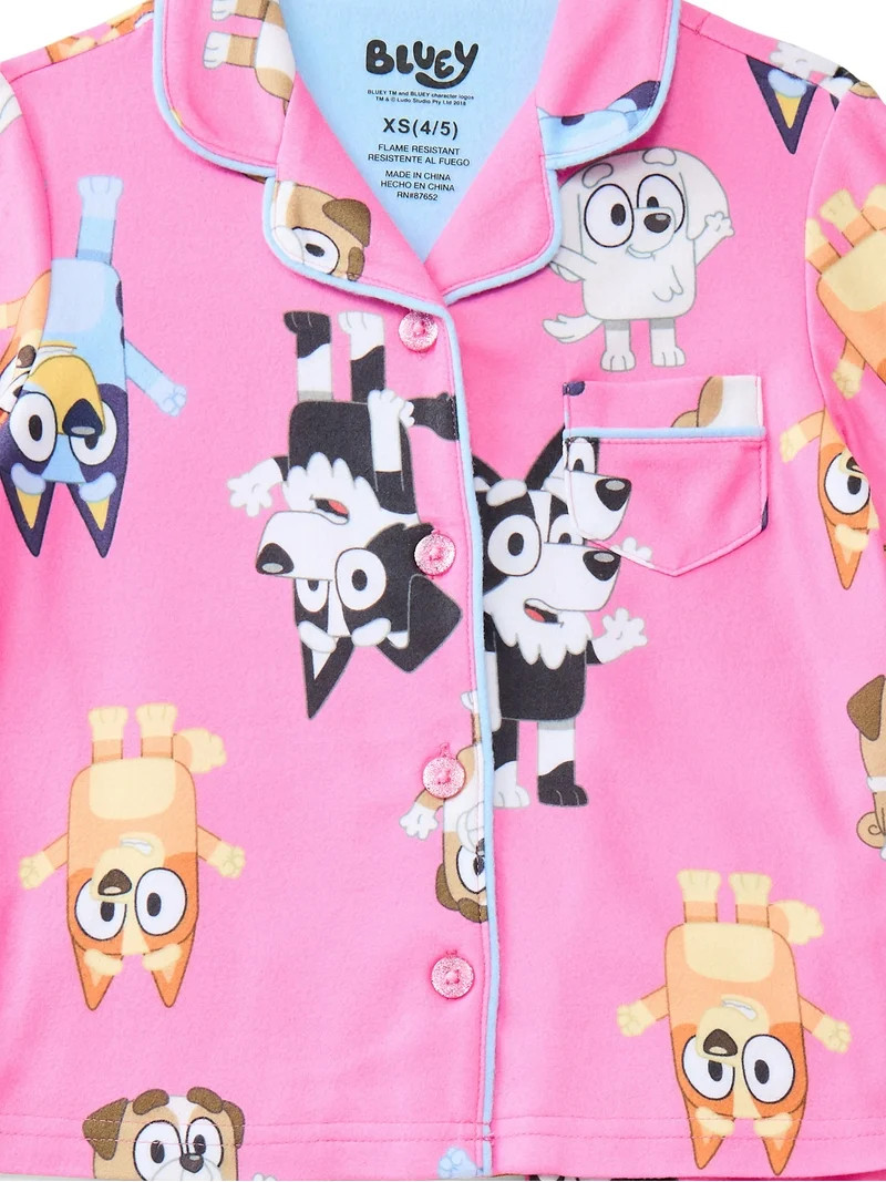 Bluey Girls Coat and Pants Pajama Set, 2-Piece, Sizes 4-12 | Walmart (US)