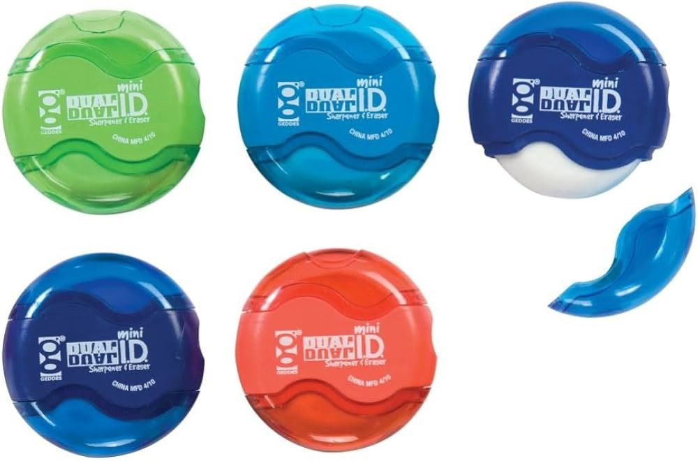 Raymond Geddes Mini Dual ID Pencil Sharpener and Eraser (Pack of 24) | Amazon (US)