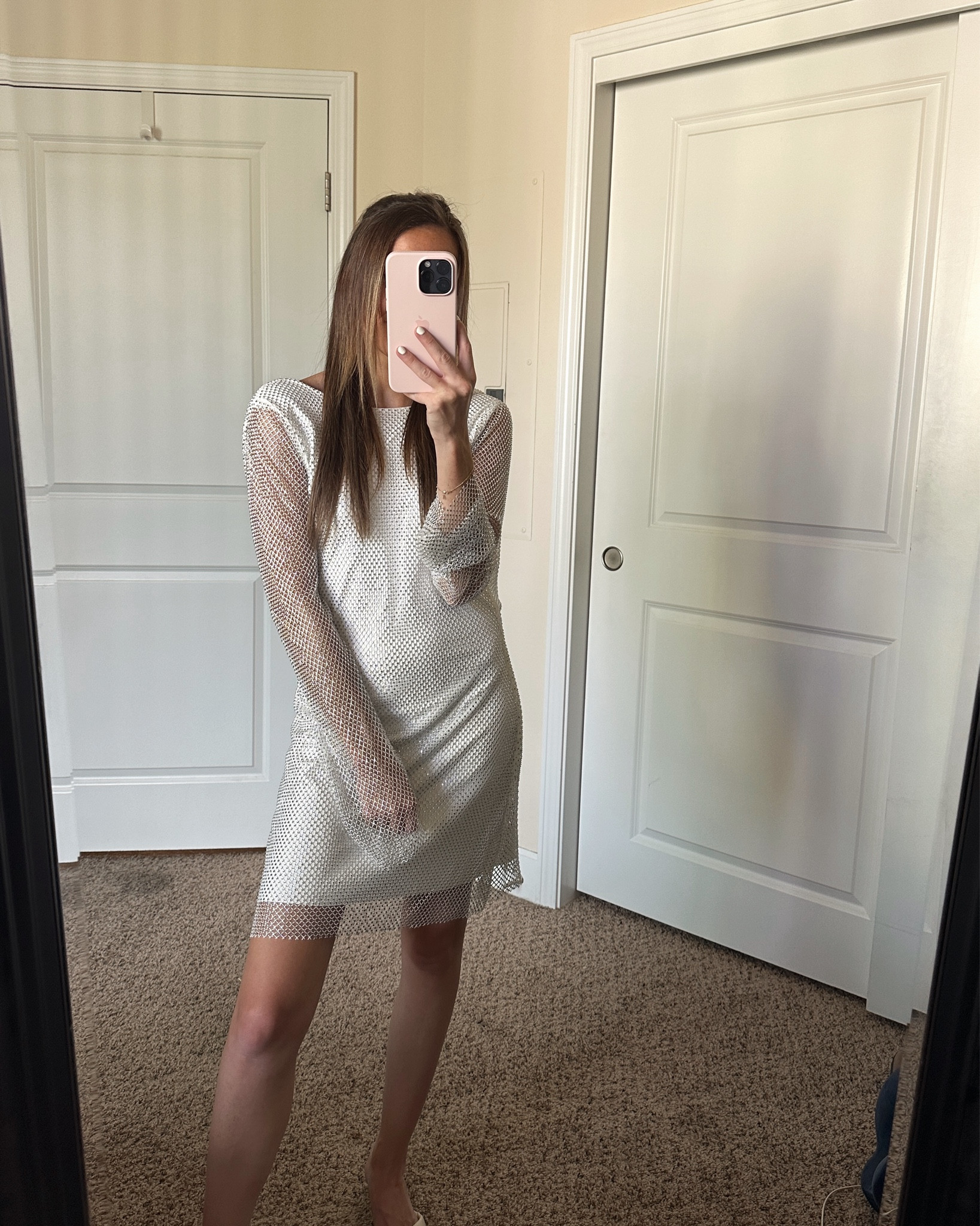 bachelorette outfit idea // wearing the anna white rhinestone mesh mini dress in size xs (runs a little big) 

code KELSIEBRIDETRIBE10 saves $! 

#LTKStyleTip #LTKSeasonal #LTKWedding